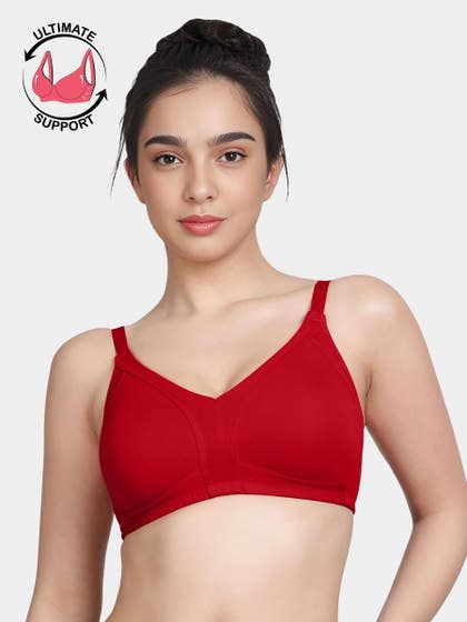Susie Fiery Red Wirefree M Frame Hi Support Minimiser Bra