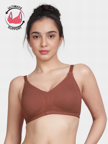 Susie Rustic Brown Wirefree M Frame Hi Support Minimizer Bra