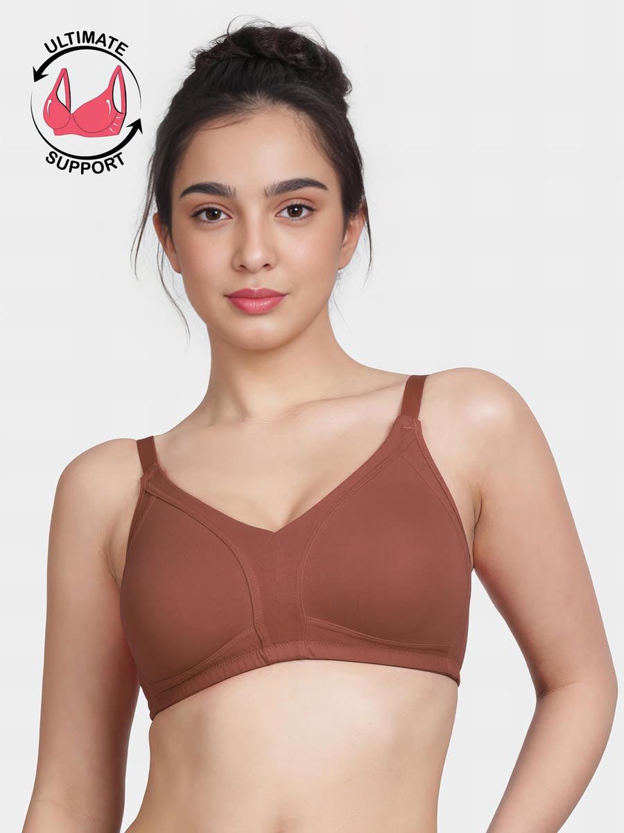 Susie Rustic Brown Wirefree M Frame Hi Support Minimizer Bra
