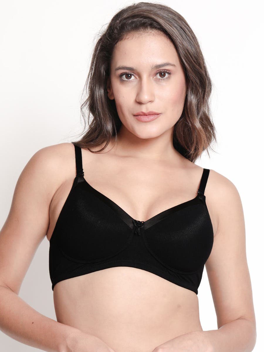 Taabu Black Beauty Heart Print Padded Wirefree T shirt Bra