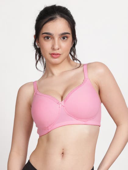 Susie Candy Pink Lace Neckline Padded Everyday Bra