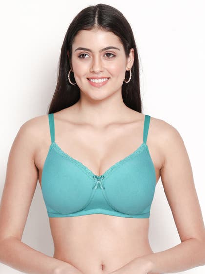 Susie Dusty Turquoise Lace Neckline Padded Everyday Bra