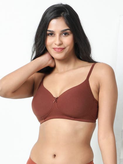 Susie Rustic Brown Tipping Elastic Padded Everyday Bra