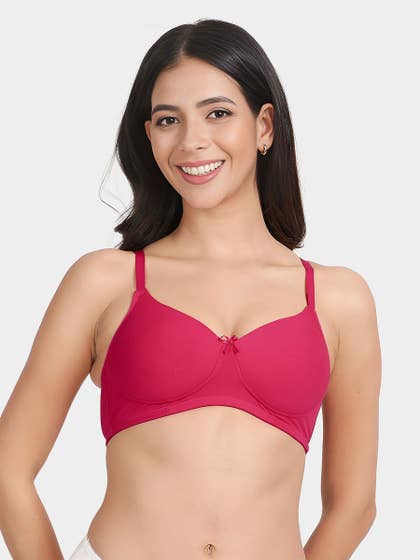 Susie Fuschia Pink Solid Cotton Padded Everyday Bra
