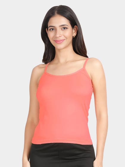 Susie Salmon Peach U Neck Adjustable Strap Camisole
