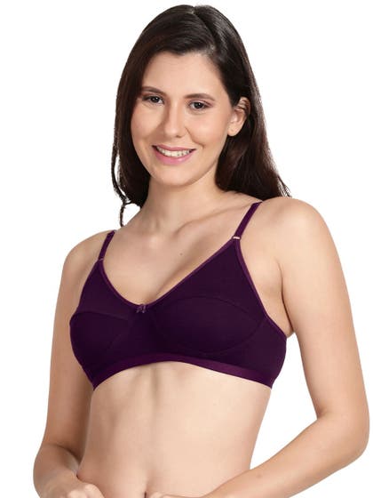 Shyle Dark Purple Non Padded Seamed Everyday Bra