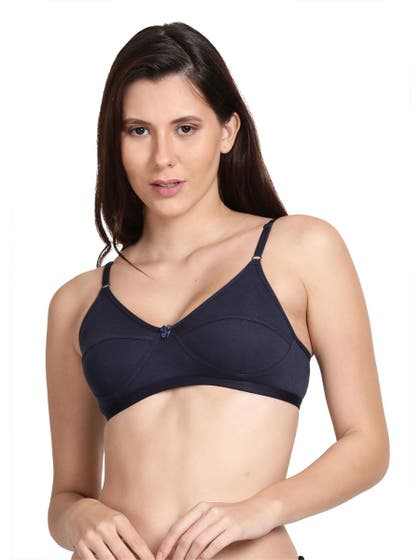 Shyle Navy Blue Non Padded Seamed Everyday Bra
