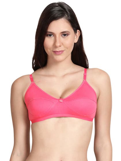 Shyle Pink Non Padded Seamed Everyday Bra