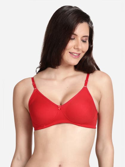 Shyle Red Non Padded Moulded Everyday Bra