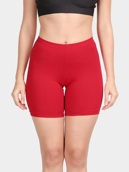 Susie Fiery Red High Waist Mid Thigh Length Shorties