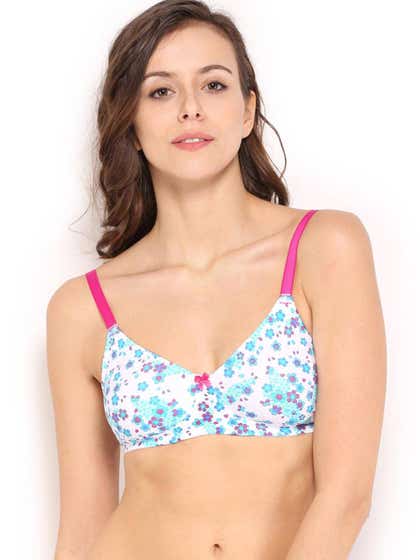 Enamor White Floral Printed Everyday Bra