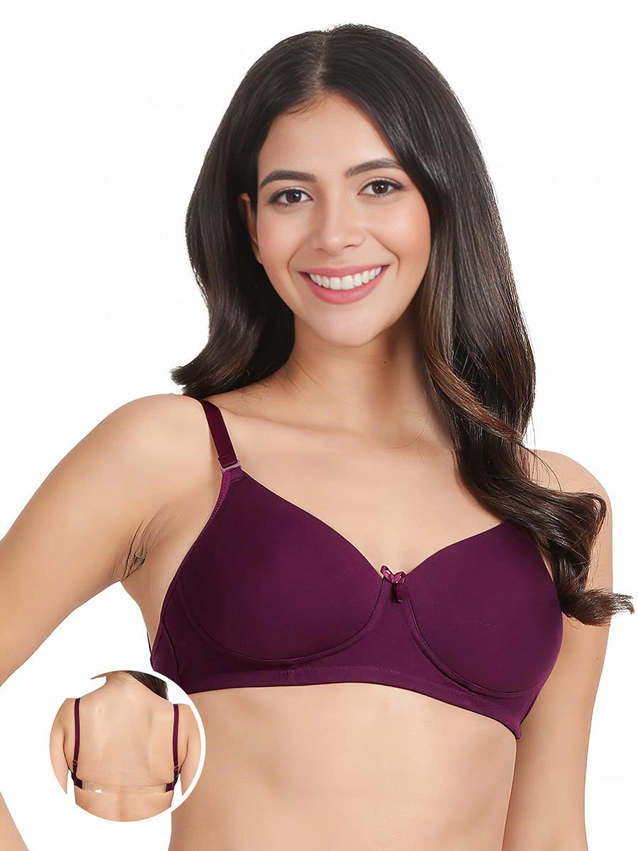Taabu Black Beauty Heart Print Padded Wirefree T shirt Bra