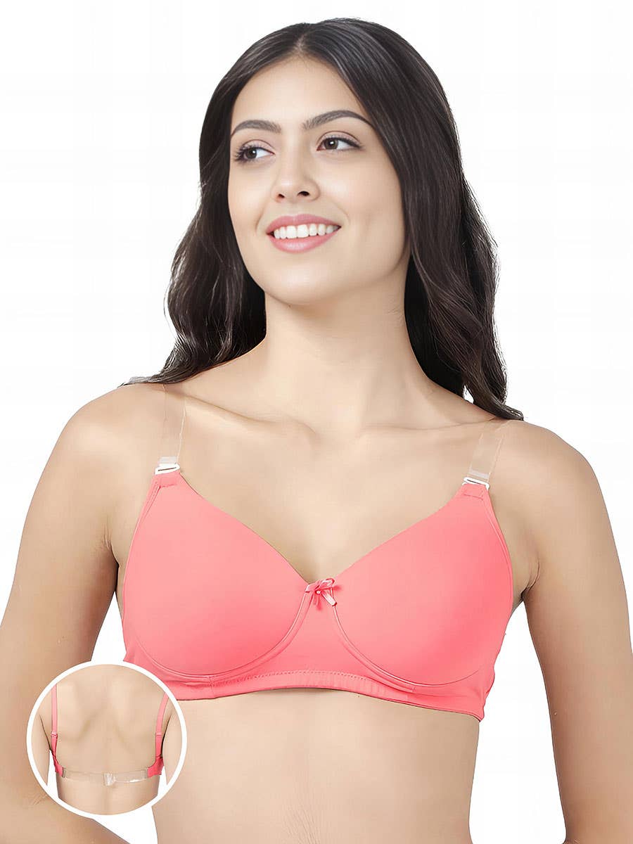 Taabu Black Beauty Heart Print Padded Wirefree T shirt Bra