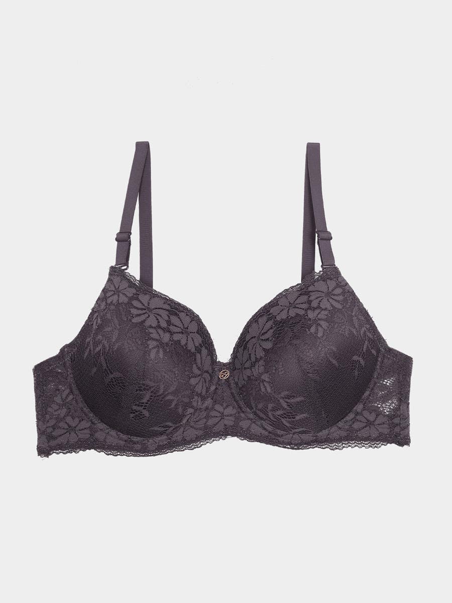 Susie Tornado Grey Fully Lace Padded Wired Bra