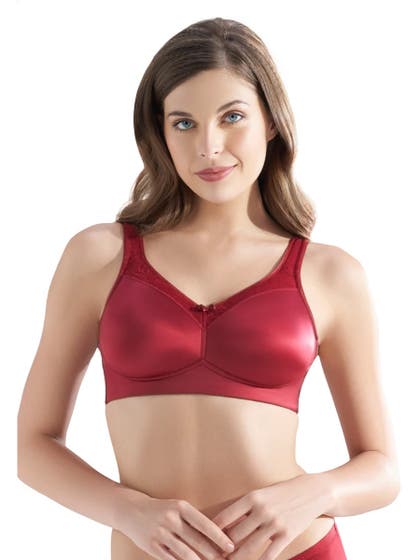 Amante Henna Red Non Padded Wirefree Hi Support Bra