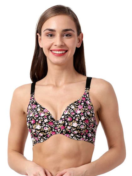 Shyaway HANA Black Ditsy Print Seamless T-Shirt Bra