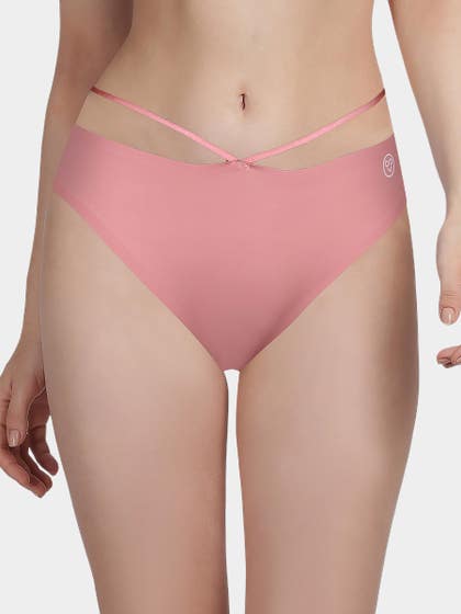 Susie Dusty Pink Solid Seamless String Bikini Panty