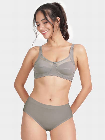 Susie Stormfront Mesh Neckline Non Padded Everyday Bra Lingerie Set