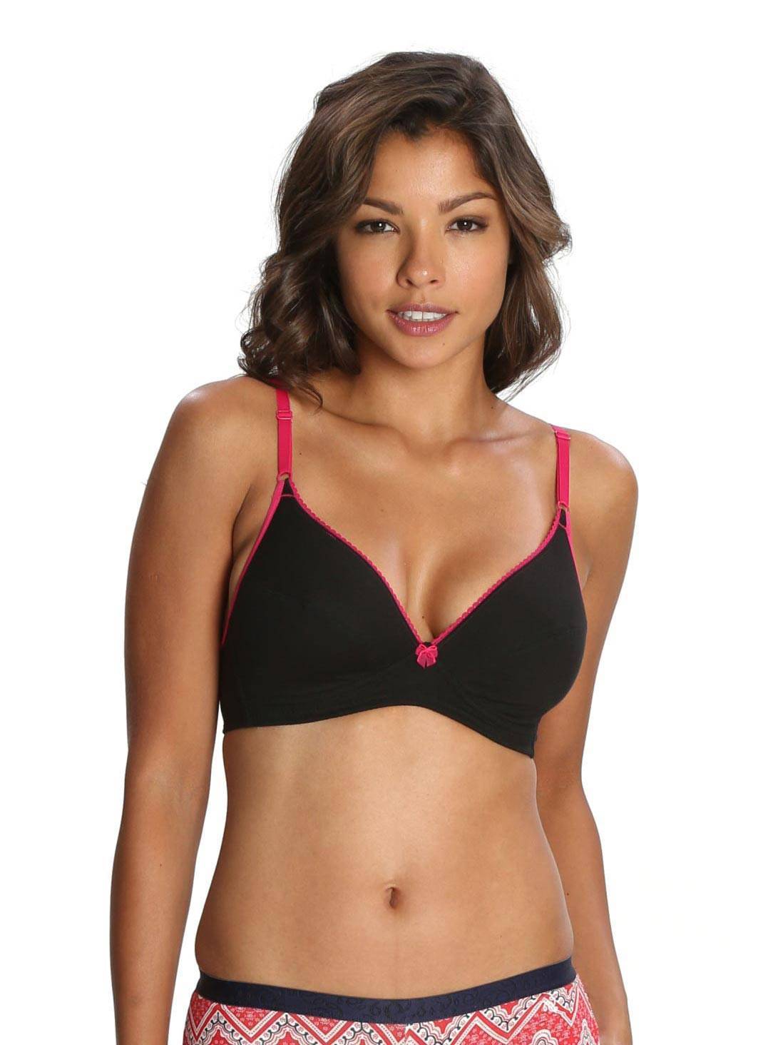 Buy Jockey Black Pink Wirefree Cotton Bra Online In India Wirefree Cotton Bra At Best Price