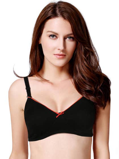 Laavian Black Seamless T- Shirt Bra