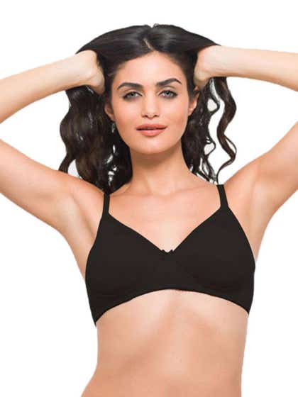 Laavian Black Seamless T Shirt Bra