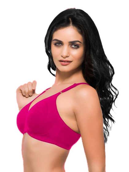 Laavian Fushia Pink Full Coverage Bra