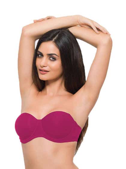 Laavian Magenta Seamless Convertible Bra