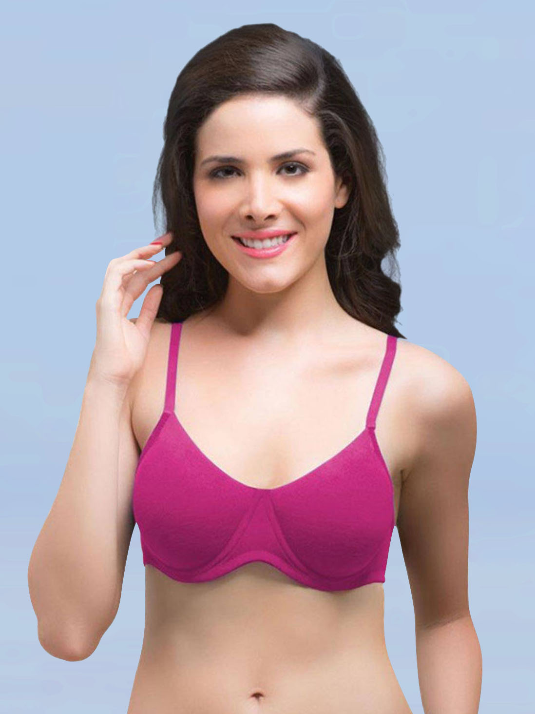 Shop Fuchsia Pink Everyday Cotton Bra In Laavian Online India