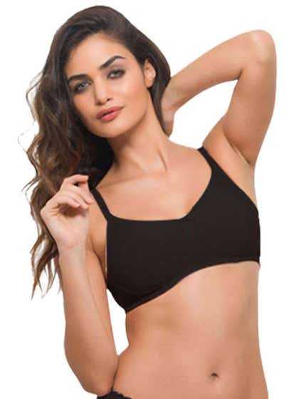 Laavian Black Full Coverage Non padded Bra