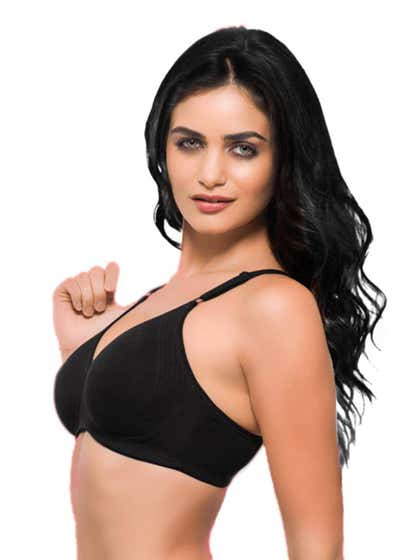 Laavian Black Full Coverage Bra