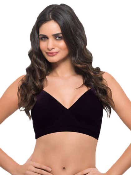 Laavian Black Seamless Full Coverage Bra