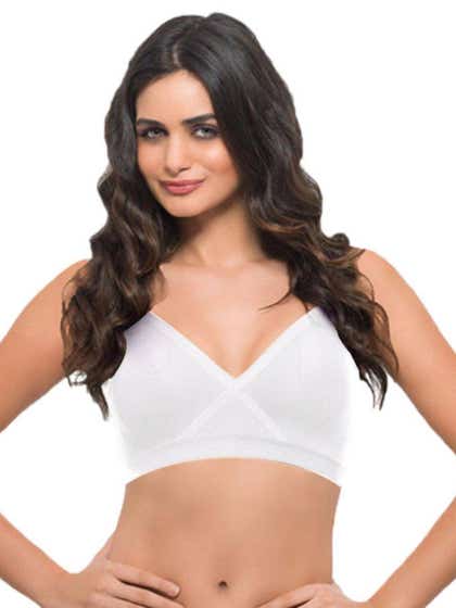 Laavian White Seamless Full Coverage Bra