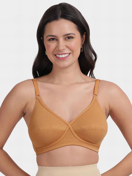 Susie Fenugreek X Frame Seamed Wirefree Everyday Bra