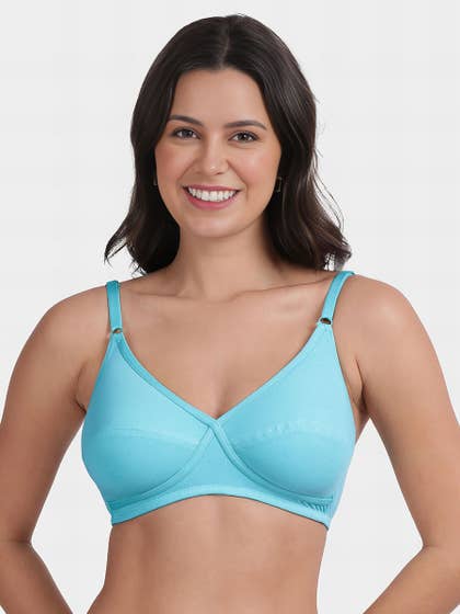 Susie Porcelain Blue X Frame Seamed Wirefree Everyday Bra
