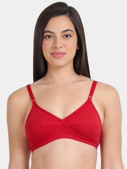 Susie Racing Red X Frame Seamed Wirefree Everyday Bra