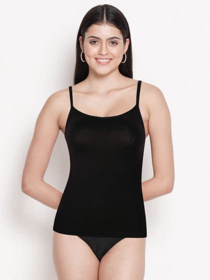 Susie Black Beauty V Neck Adjustable Strap Camisole