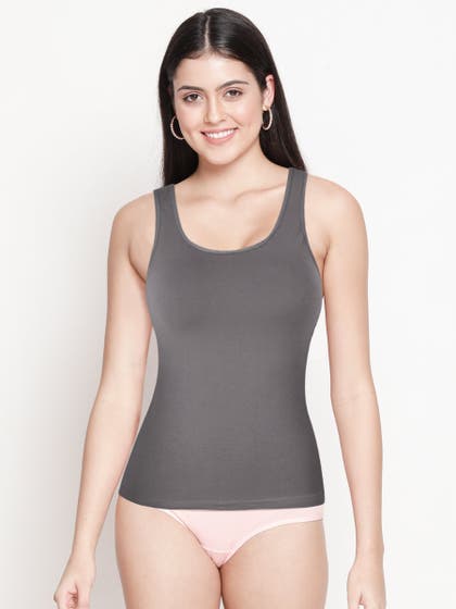 Susie StormFront Grey U Neck Broad Strap Camisole