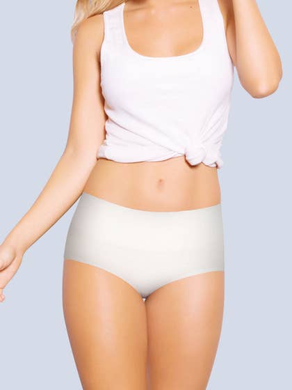 Shyle White Solid High Waist Hipster Panty
