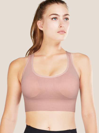 Shyle Ballet Slipper Pink Racer Back Seamless Sports Bra
