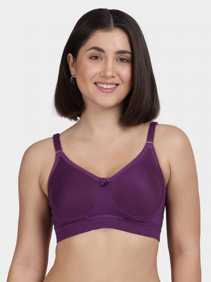 Libra Wine Purple Full Coverage Moulded Non Padded Everyday Bra