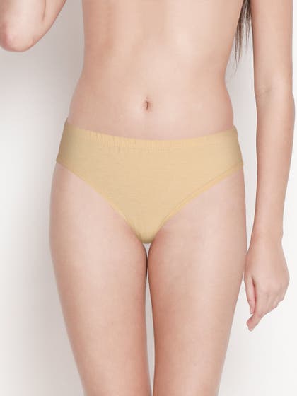 Susie Buff Skin Medium Coverage Solid Bikini Panty