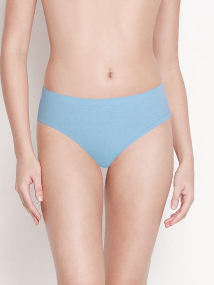 Susie Angefalls Blue Medium Coverage Solid Bikini Panty