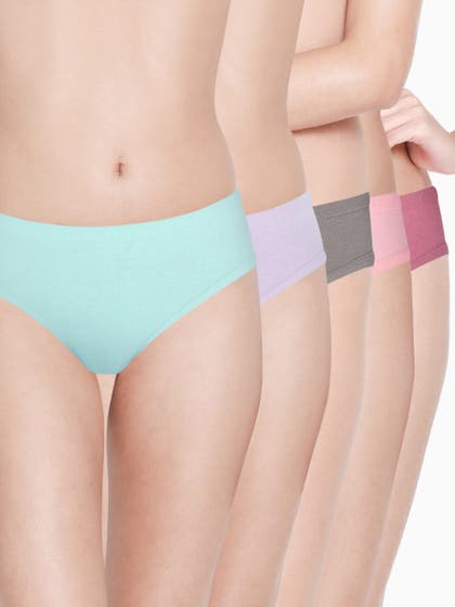 Susie Medium Coverage Multicolour Bikini Panty Combo E