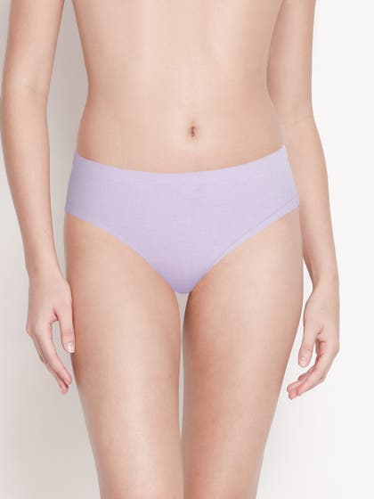 Susie Lavender Purple Medium Coverage Solid Bikiini Panty