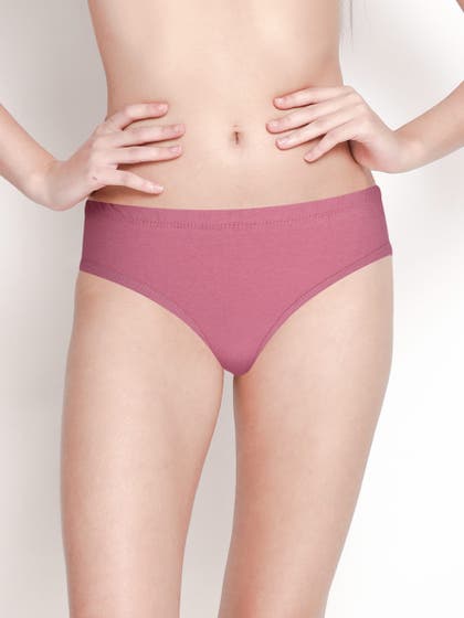Susie Mauve Pink Medium Coverage Solid Bikini Panty