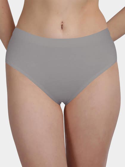 Susie Stormfront Grey Medium Coverage Solid Bikini Panty