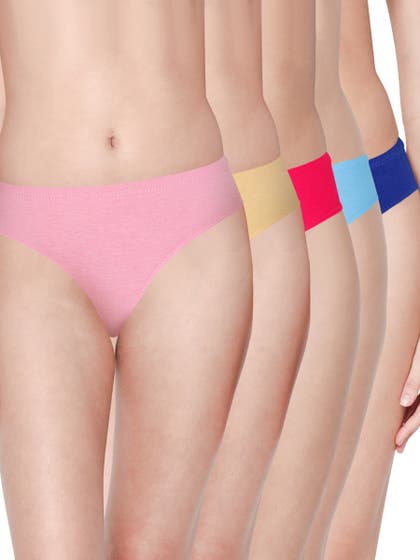 Susie Low Coverage Multicolour Thong Panty Combo B