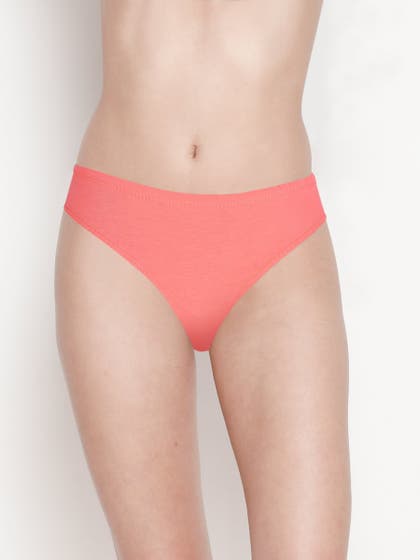 Susie Dubarry Orange Low Coverage Solid Thong Panty