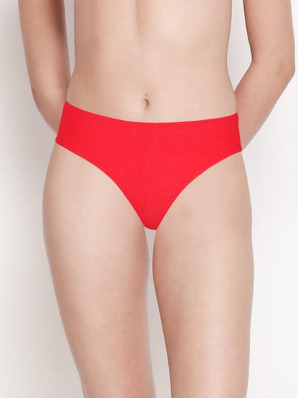 Susie Racing Red Low Coverage Solid Thong Panty