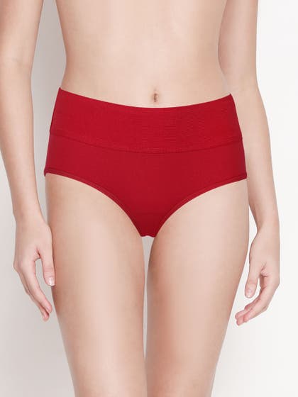 Susie Racing Red Mid Waist Tummy Tucker Panty